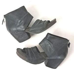 Women's Open-Toe Ankle Booties in Charcoal Gray